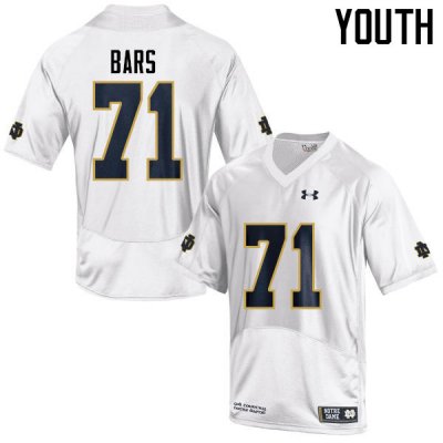 Notre Dame Fighting Irish Youth Alex Bars #71 White Under Armour Authentic Stitched College NCAA Football Jersey AYH0599YG
